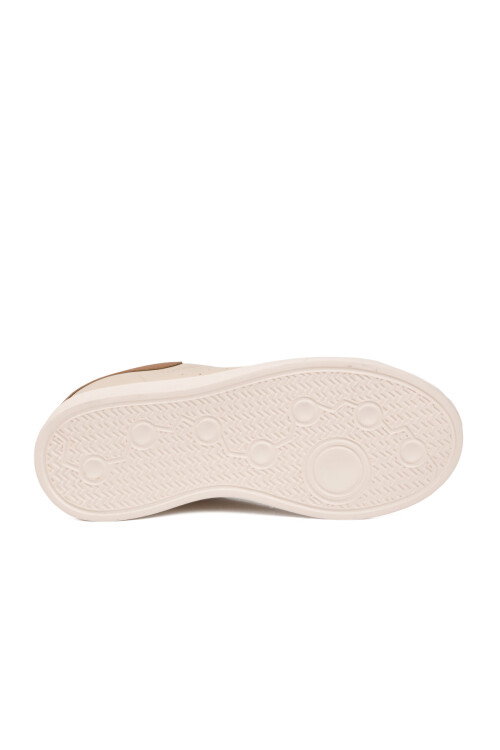 Bej Bağcıklı Hafif Unisex Cilt Spor Ayakkabı Costa G