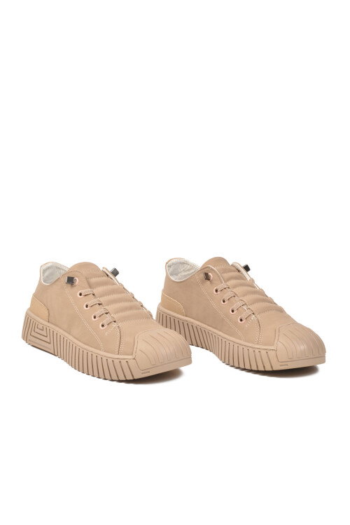 Beige Textile Memory Foam Mens Sneakers Vigor G