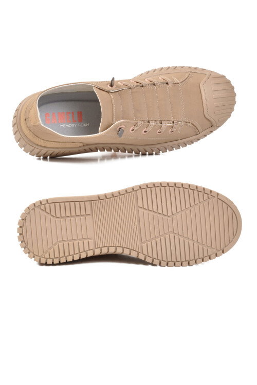 Beige Textile Memory Foam Mens Sneakers Vigor G