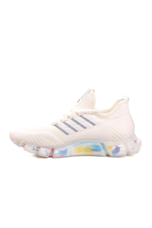 White Mesh Lightweight Flexible Mens Sneakers 23Y591-1 M