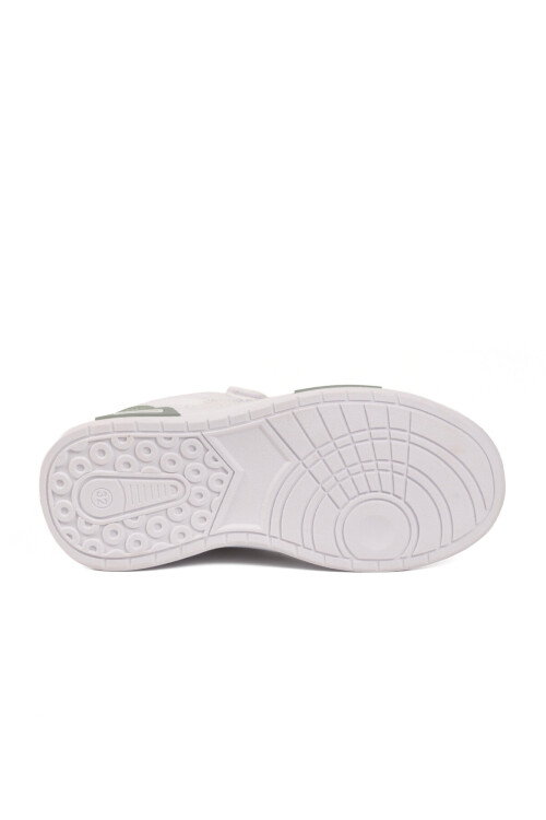 Beyaz Mint Yeşili Cırtlı Fileli Hafif Unisex Çocuk Spor Ayakkabı 026 F