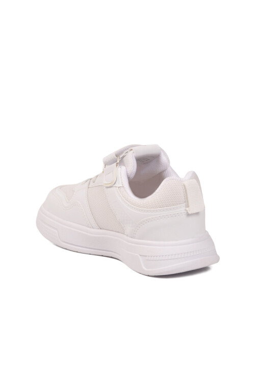 Beyaz Cırtlı Fileli Hafif Unisex Çocuk Spor Ayakkabı 026 F