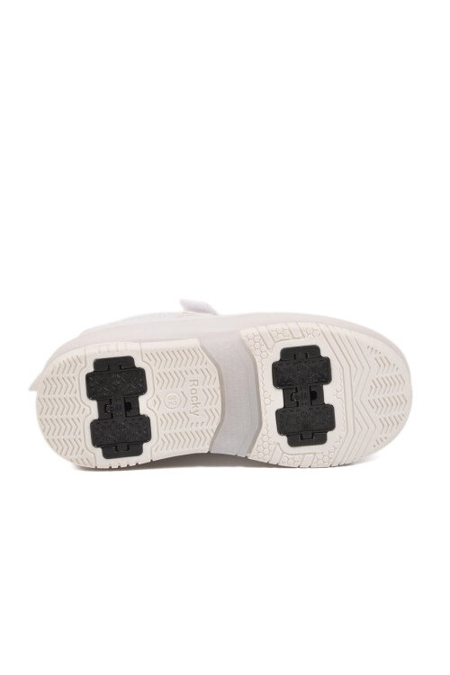 Beyaz Cırtlı Ortopedik Işıklı Unisex Çocuk Patenli Spor Ayakkabı Glow F