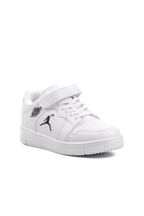Beyaz Cırtlı Erkek Çocuk Sneaker Haykat Kısa F