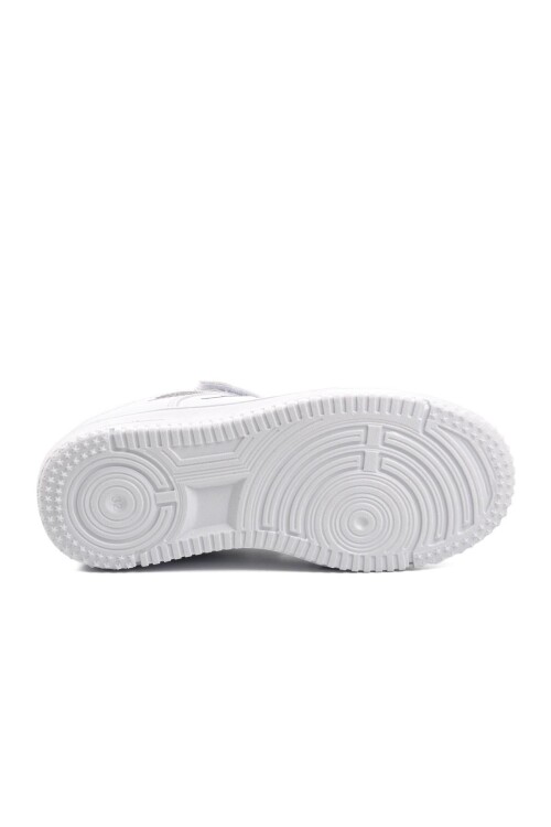 Beyaz Cırtlı Erkek Çocuk Sneaker Haykat Kısa F