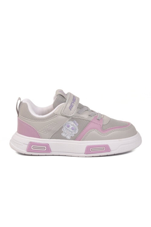 Buz Lila Cırtlı Fileli Hafif Unisex Çocuk Spor Ayakkabı 026 F