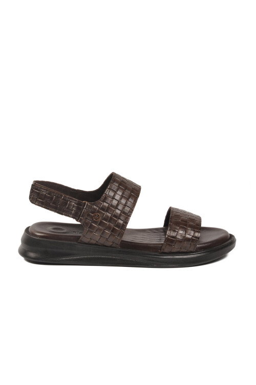 Kahve Lastikli Hafif Erkek Günlük Sandalet PC-7334 M
