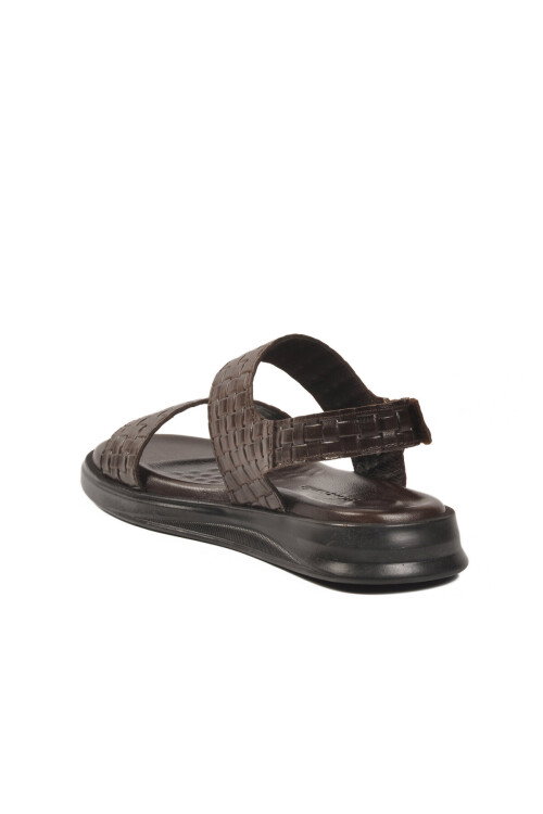 Kahve Lastikli Hafif Erkek Günlük Sandalet PC-7334 M