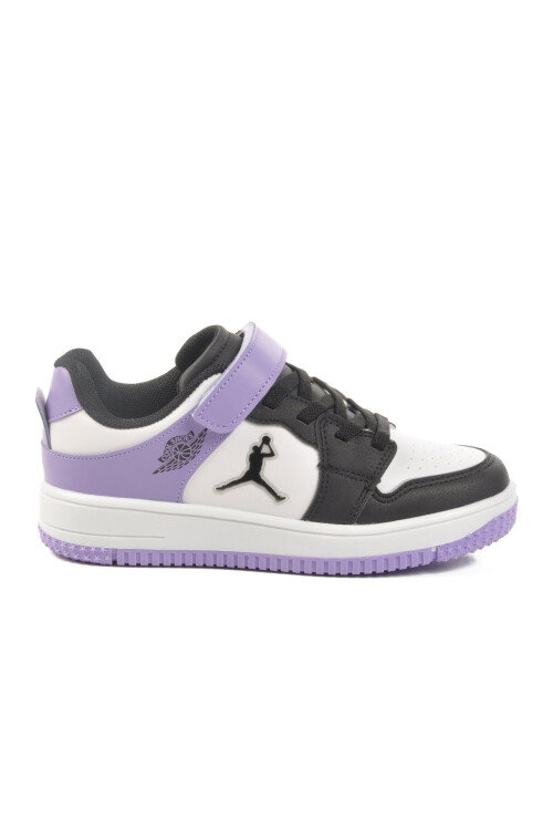 Mor Cırtlı Erkek Çocuk Sneaker Haykat Kısa F