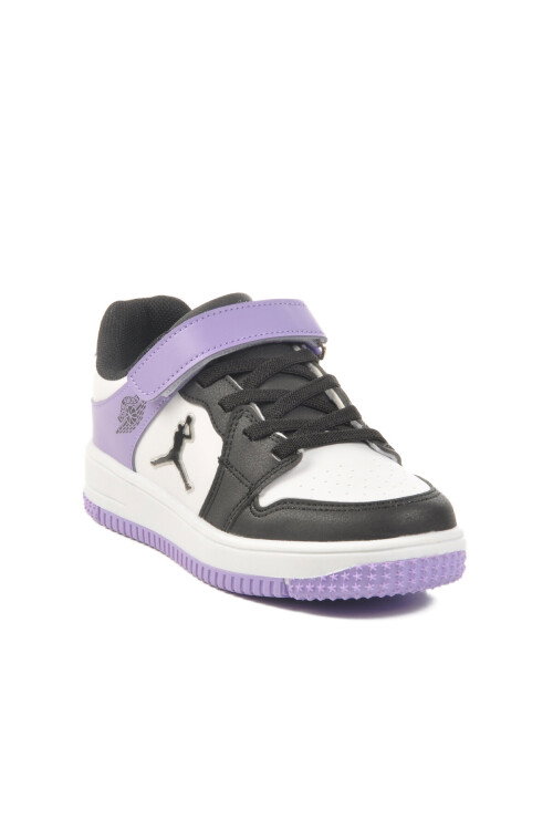 Mor Cırtlı Erkek Çocuk Sneaker Haykat Kısa F