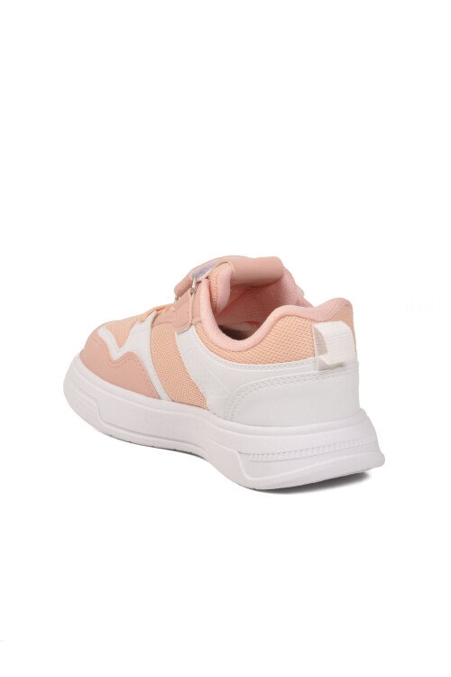 Pudra Beyaz Cırtlı Fileli Hafif Unisex Çocuk Spor Ayakkabı 026 F