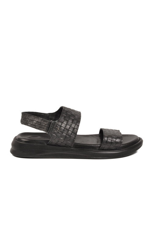Siyah Lastikli Hafif Erkek Günlük Sandalet PC-7334 M