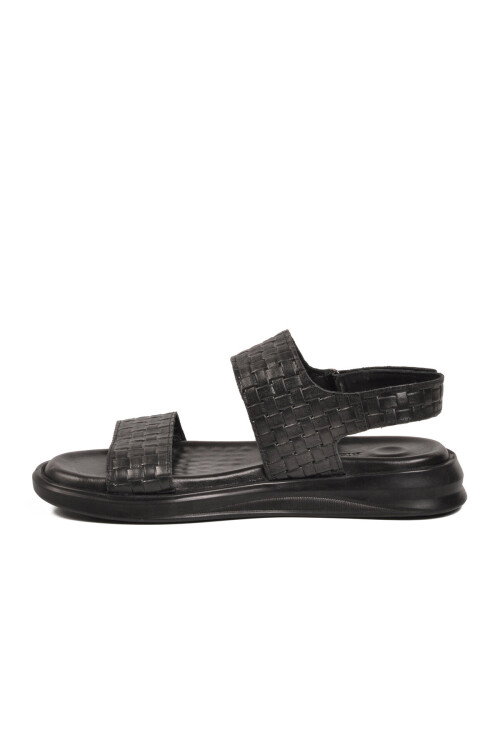 Siyah Lastikli Hafif Erkek Günlük Sandalet PC-7334 M