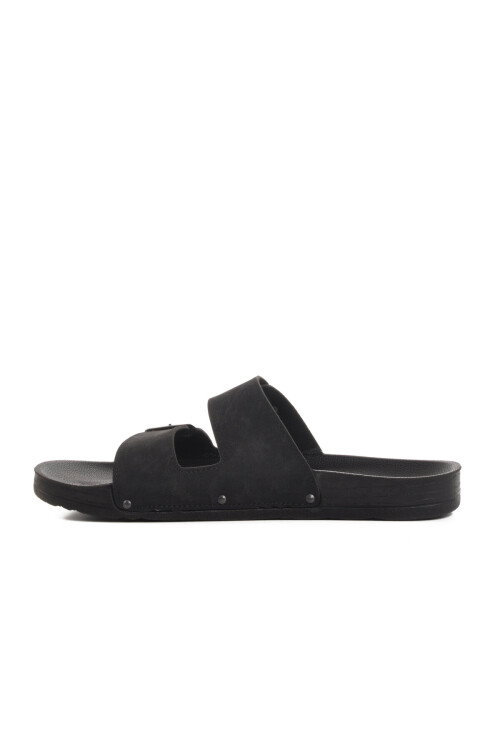 Rahat Hafif Çift Bantlı Hafif Deri Erkek Terlik PC-7038 M
