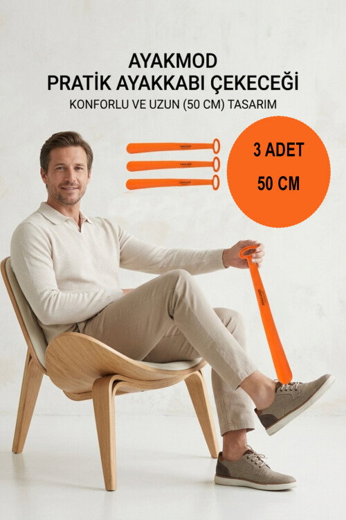 Turuncu Hafif Esnek Büyük Boy 3lü Ayakkabı Çekeceği