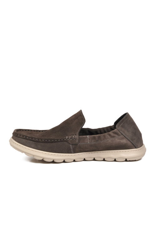 Antrasit Süet Erkek Hakiki Deri Smart Casual Loafer Ayakkabı Hafızalı Rahat Taban Sensitive M599 M