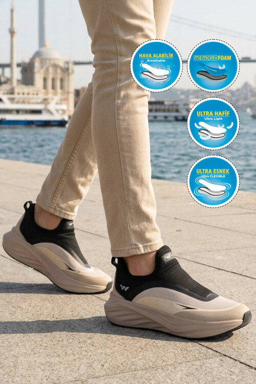 Bej Hafızalı Taban Hafif Esnek Erkek Spor Ayakkabı Eclipse M