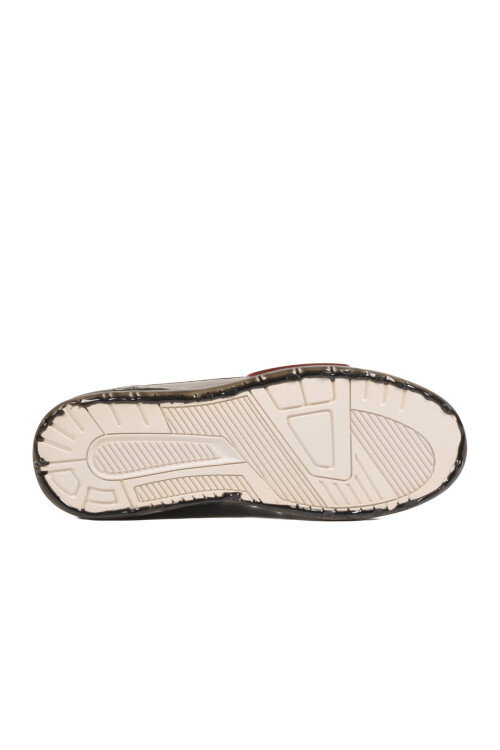 Beyaz Hakiki Deri Kroko Desenli Kalın Taban Erkek Casual Ayakkabı Sneaker E058 M