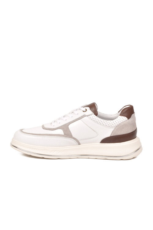 Beyaz Hakiki Deri Erkek Sneaker Konforlu Hafızalı Taban Casual Ayakkabı M692 M