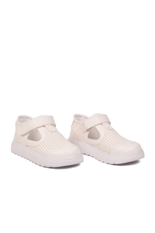 Beyaz Cırtlı Ortopedik Unisex Çocuk Sandalet Arz 3000 F