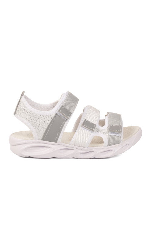 Beyaz Cırtlı Ortopedik Erkek Çocuk Sandalet 26A44 F