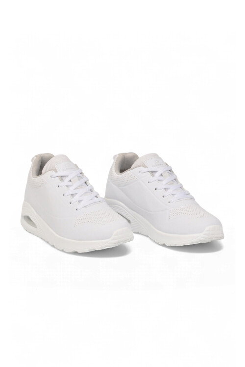 Bağcıklı Beyaz Unisex Yürüyüş ve Spor Ayakkabı Sneaker 5101