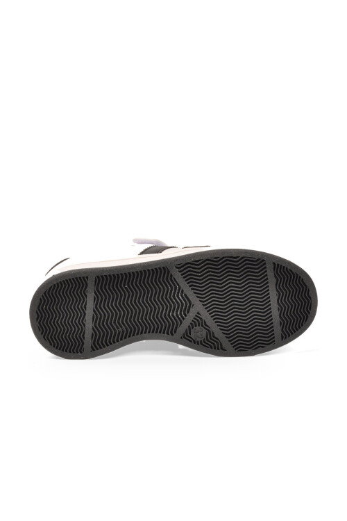 Beyaz-Siyah Cırt Bantlı Unisex Çocuk Yürüyüş ve Spor Ayakkabı Sneaker Coop F