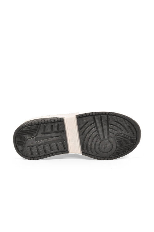 Beyaz-Siyah Cırt Bantlı Unisex Çocuk Yürüyüş ve Spor Ayakkabı Sneaker Foor F