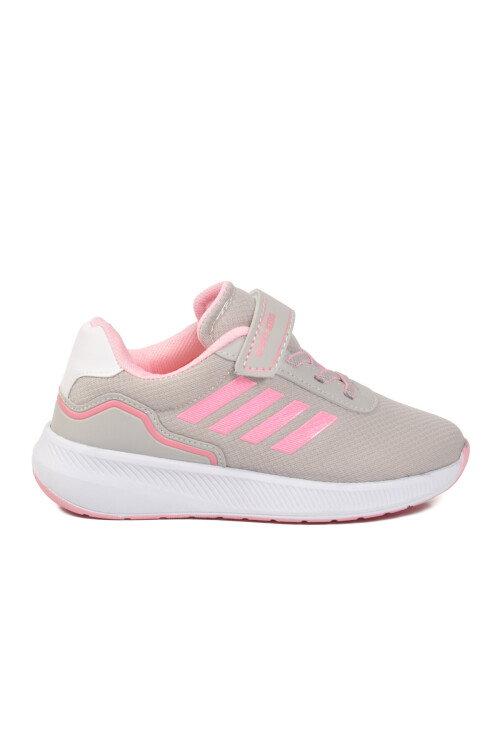 Buz-Pembe Cırtlı Fileli Hafif Kız Çocuk Spor Ayakkabı 755 F