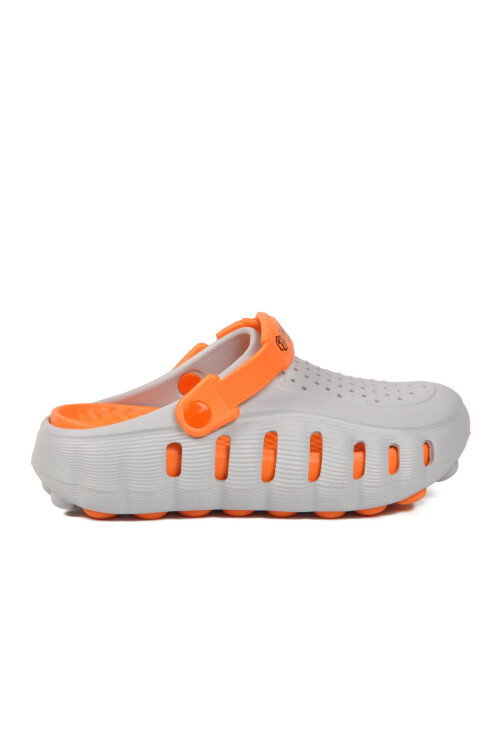 Buz-Turuncu Eva Hafif Rahat Yumuşak Taban Unisex Sabo Terlik Havuz Bahçe Terliği 2504