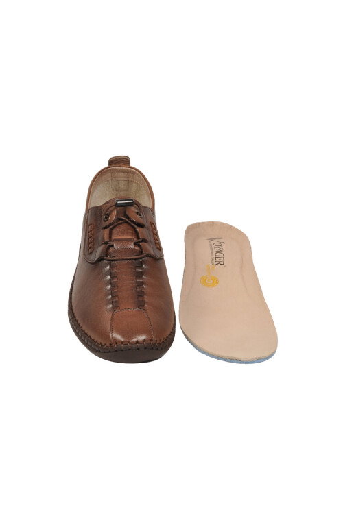 Erkek Hakiki Deri Hafızalı Rahat Taban Smart Casual Bağcıklı Ayakkabı Kahve M783 M