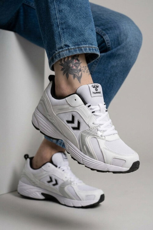 Dar Kalıp Beyaz-Siyah Fileli Hafif Unisex Yürüyüş ve Spor Ayakkabı 900911 Hml Performance 930