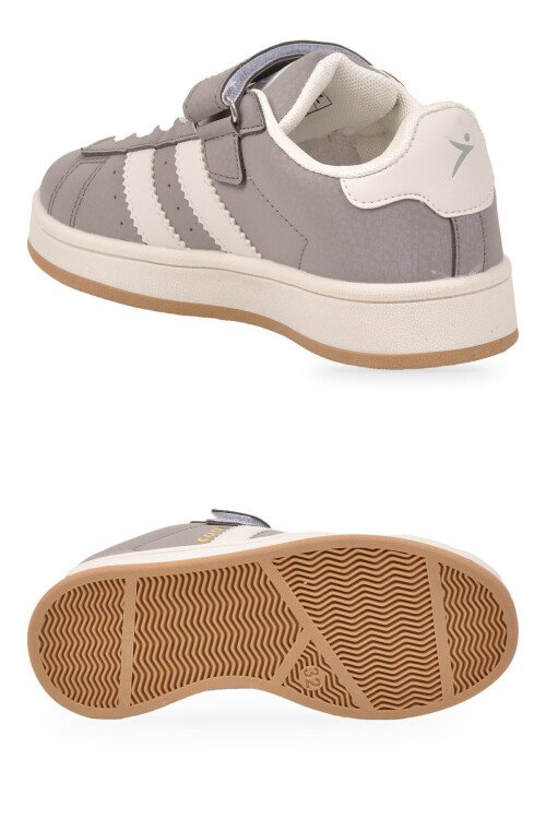 Füme Cırt Bantlı Unisex Çocuk Yürüyüş ve Spor Ayakkabı Sneaker Coop F