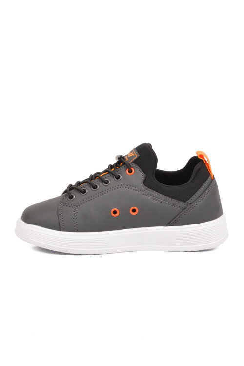 Füme Lastik Bağcıklı Comfort Rahat Tabanlı Erkek Çocuk Sneaker Balase F