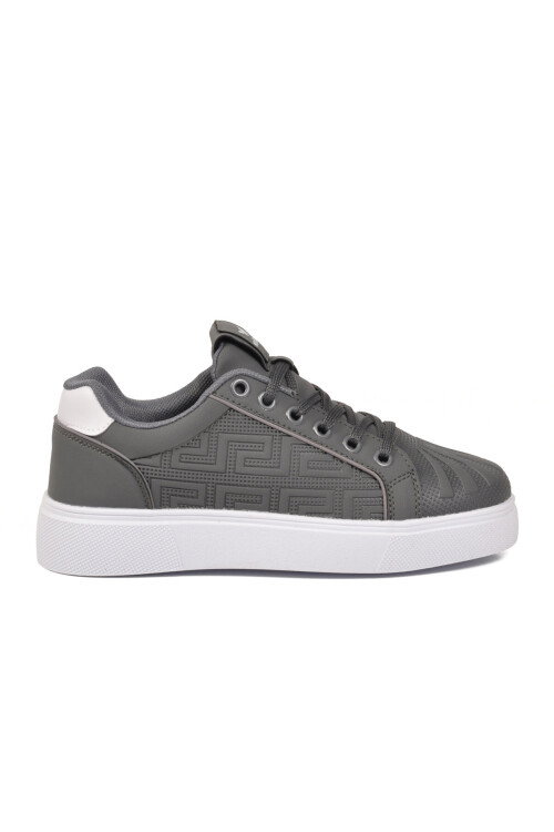 Füme Bağcıklı Kalın Tabanlı Rahat Şık Unisex Casual Yürüyüş ve Spor Ayakkabı Sneaker 26201 G