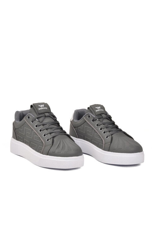 Füme Bağcıklı Kalın Tabanlı Rahat Şık Unisex Casual Yürüyüş ve Spor Ayakkabı Sneaker 26201 G