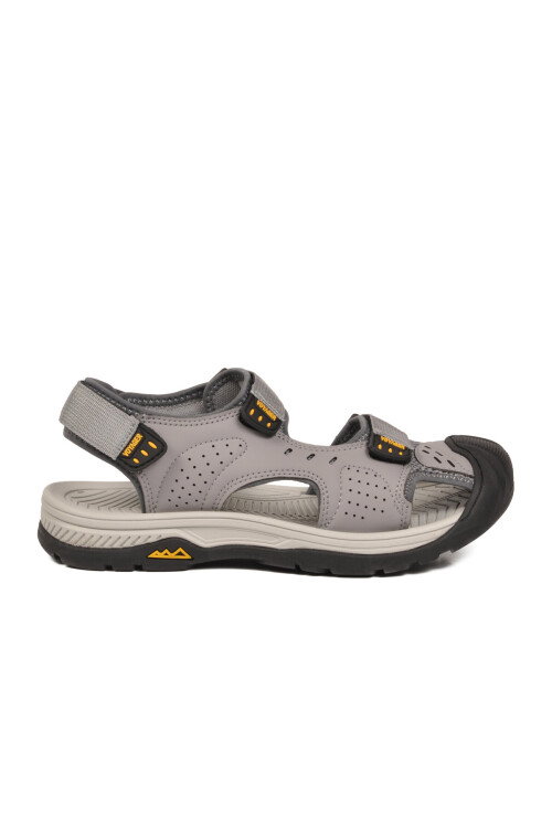 Erkek Outdoor Trekking Sandalet Kapalı Burun Cırtlı Günlük Yürüyüş Gri E337 M