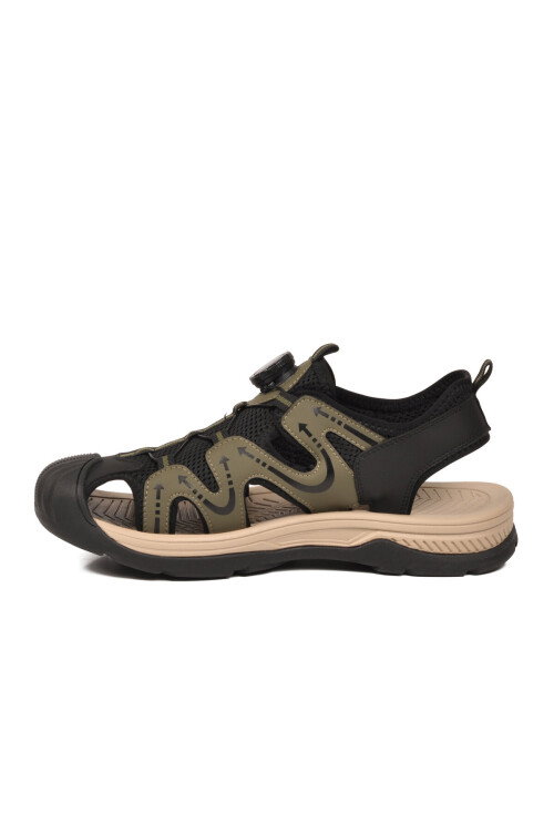 Erkek Outdoor Trekking Sandalet Nefes Alabilen Yapı Misina Bağcık Haki E339 M