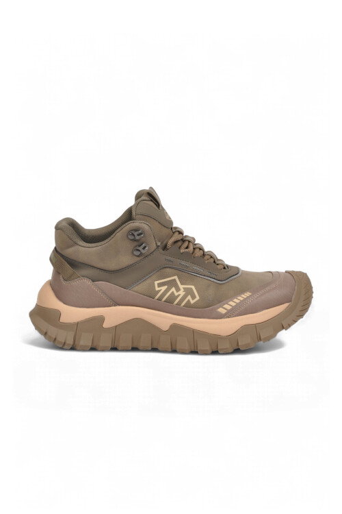 Haki Bağcıklı Kalın Kaymaz Tabanlı Erkek Outdoor Trekking Bot 26K513 