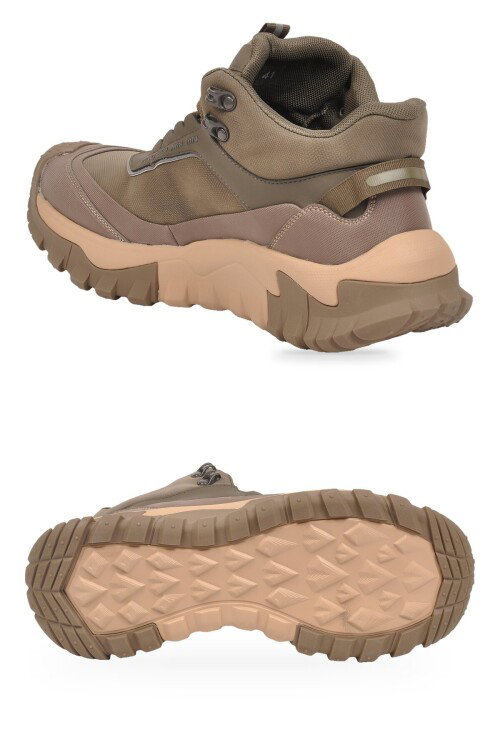 Haki Bağcıklı Kalın Kaymaz Tabanlı Erkek Outdoor Trekking Bot 26K513 