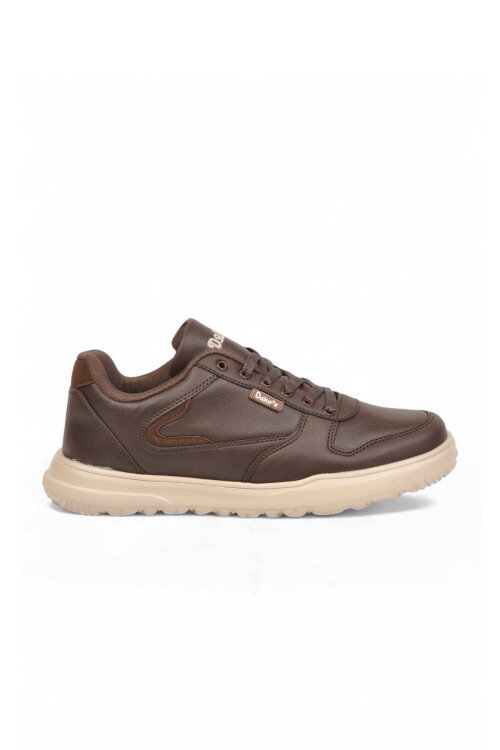 Kahve Bağcıklı Hafif Rahat Tabanlı Erkek Casual Yürüyüş Ayakkabı Sneaker 2297 Cilt