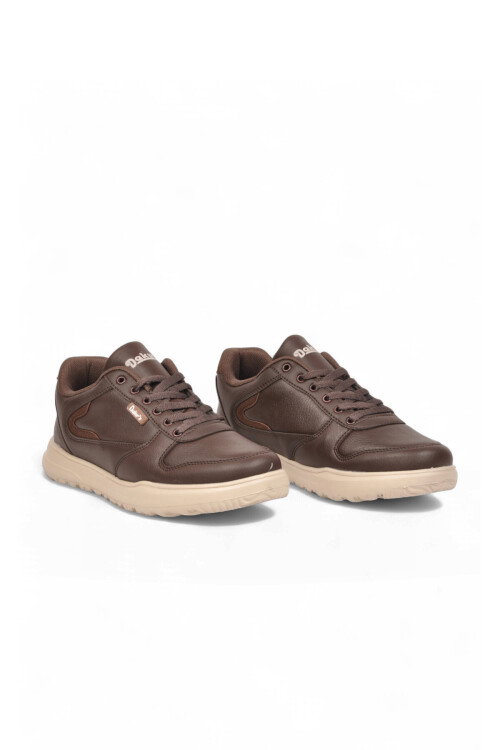 Kahve Bağcıklı Hafif Rahat Tabanlı Erkek Casual Yürüyüş Ayakkabı Sneaker 2297 Cilt