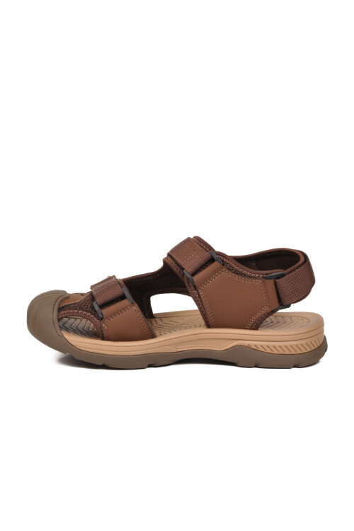 Erkek Outdoor Trekking Sandalet Kapalı Burun Cırtlı Günlük Yürüyüş Kahve E337 M