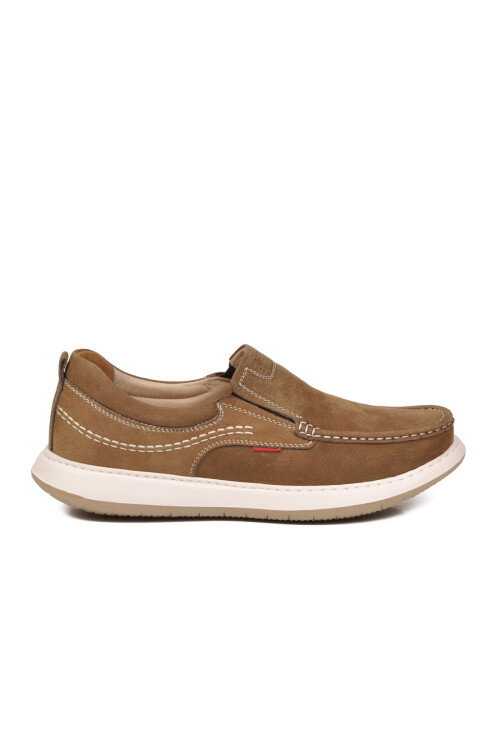Erkek Kum Nubuk Hakiki Deri Kolay Giyilebilir Hafızalı Rahat Taban Casual Ayakkabı Loafer 6501  M