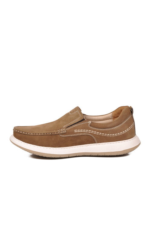 Erkek Kum Nubuk Hakiki Deri Kolay Giyilebilir Hafızalı Rahat Taban Casual Ayakkabı Loafer 6501  M