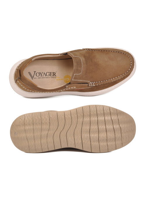 Erkek Kum Nubuk Hakiki Deri Kolay Giyilebilir Hafızalı Rahat Taban Casual Ayakkabı Loafer 6501  M
