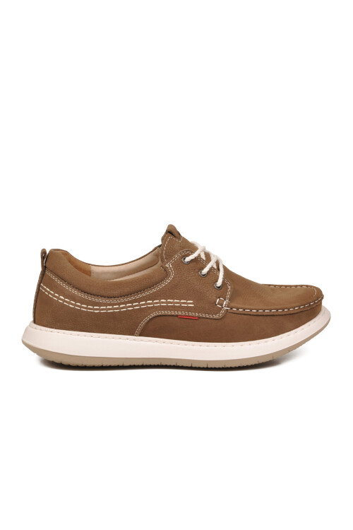Erkek Kum Nubuk Memory Rahat Taban Hakiki Deri Bağcıklı Smart Casual Ayakkabı 6502 M