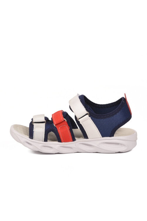 Laci-Beyaz-Kırmızı Cırtlı Ortopedik Erkek Çocuk Sandalet 26A44 F
