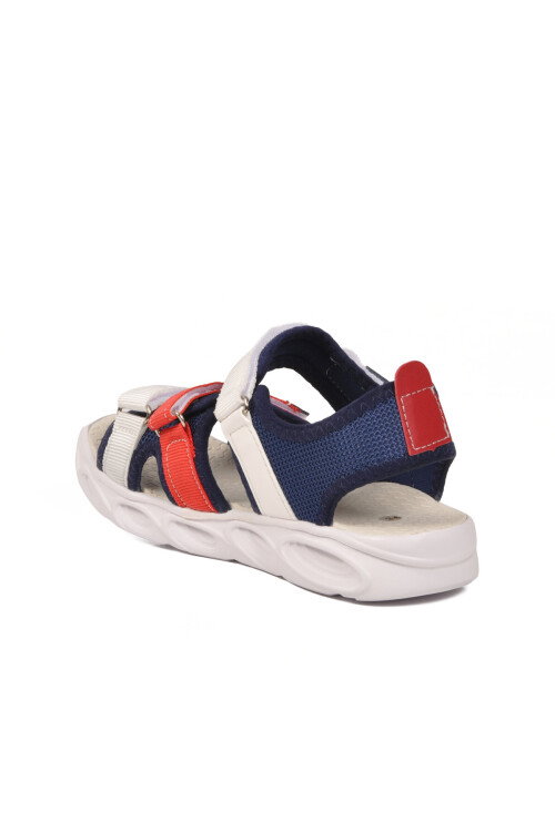 Laci-Beyaz-Kırmızı Cırtlı Ortopedik Erkek Çocuk Sandalet 26A44 F