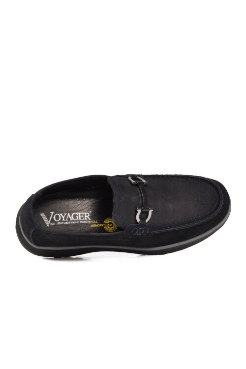 Lacivert Nubuk Hakiki Deri Hafızalı Rahat Tabanlı Şık Erkek Casual Ayakkabı Loafer Sensitive M762 M